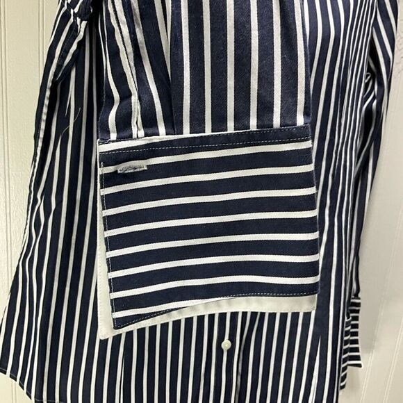 BROOKS BROTHERS 346 Double Collar Striped Button Down Blouse - Picture 3 of 6